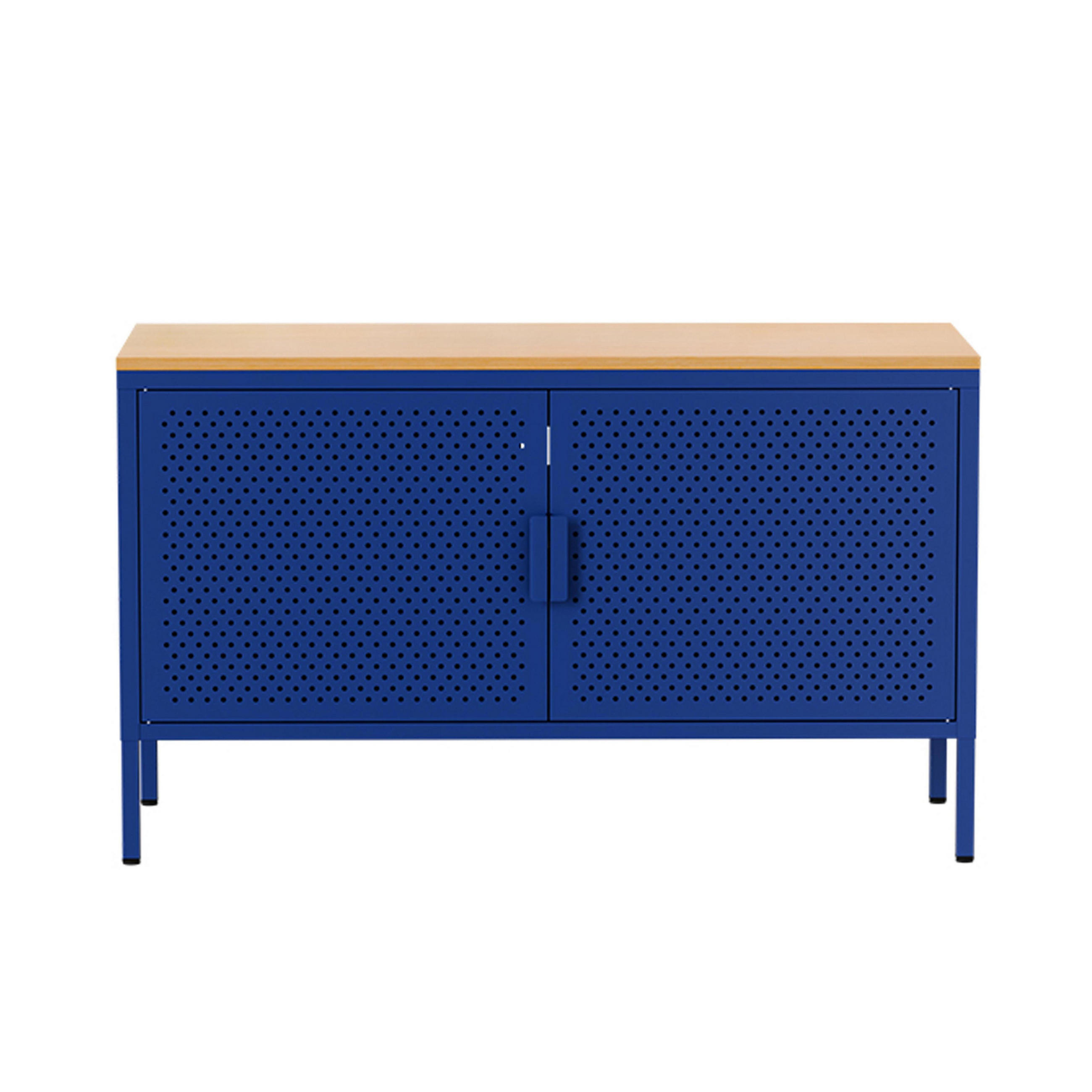SIDEBOARD 100 cm, Dunkelblau - Blau, Metall (40/60/100cm) - Oviala
