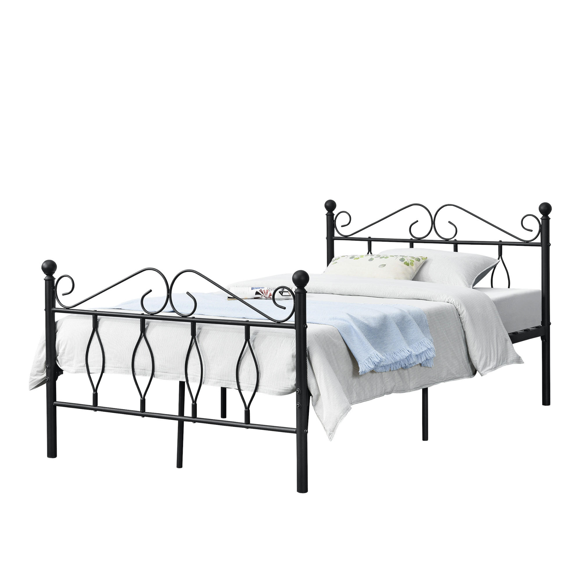 METALLBETT Apolda - Schwarz, Metall (120/200cm) - [en.casa]