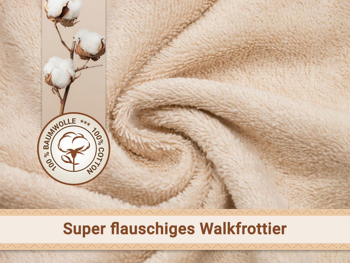 HANDTÜCHER, 100x100 cm, 100% Baumwolle, Braun - Creme, Textil (100/100cm) - Zollner