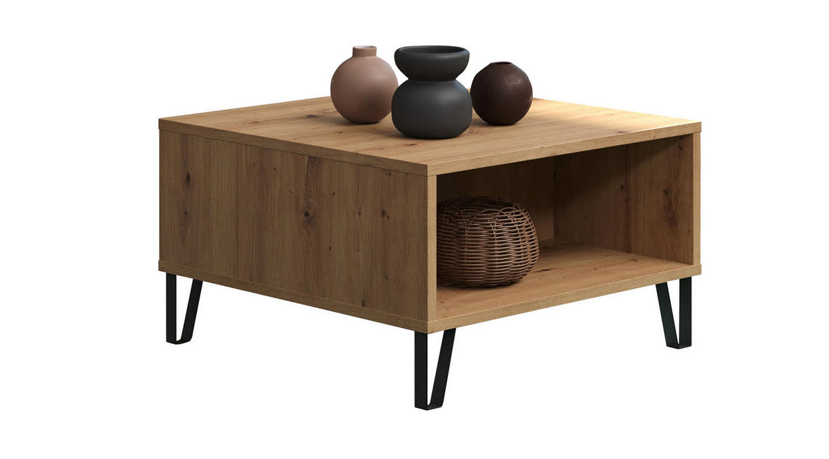 COUCHTISCH Universal Eiche Dekor - Eichefarben, Holzwerkstoff/Textil (60/60/37cm) - ebuy24
