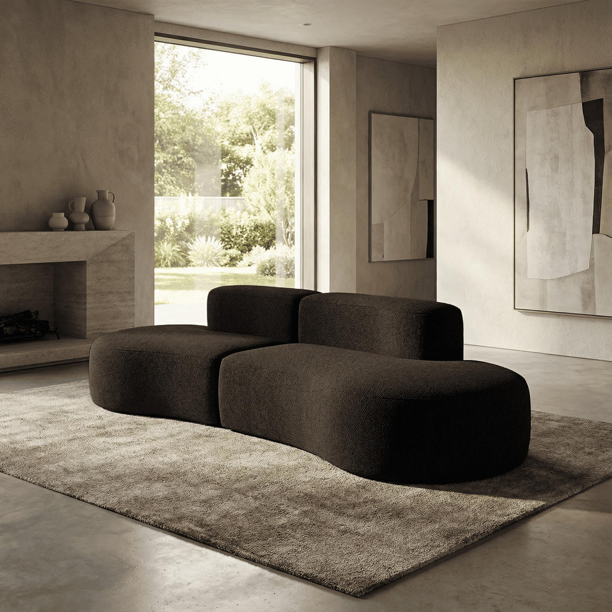 SOFA Lounge Dunkle Schokolade 2-Sitzer - Dunkelbraun, Textil (240/75/102cm) - COCO Living