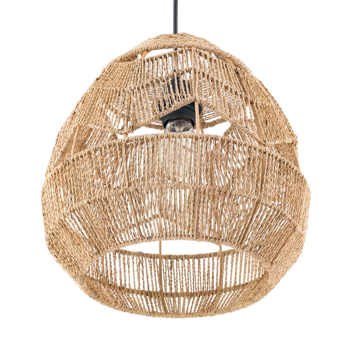 PENDELLEUCHTE - Baumwollstoff, 1-flammig - Braun, Textil (36/36/136cm) - home24