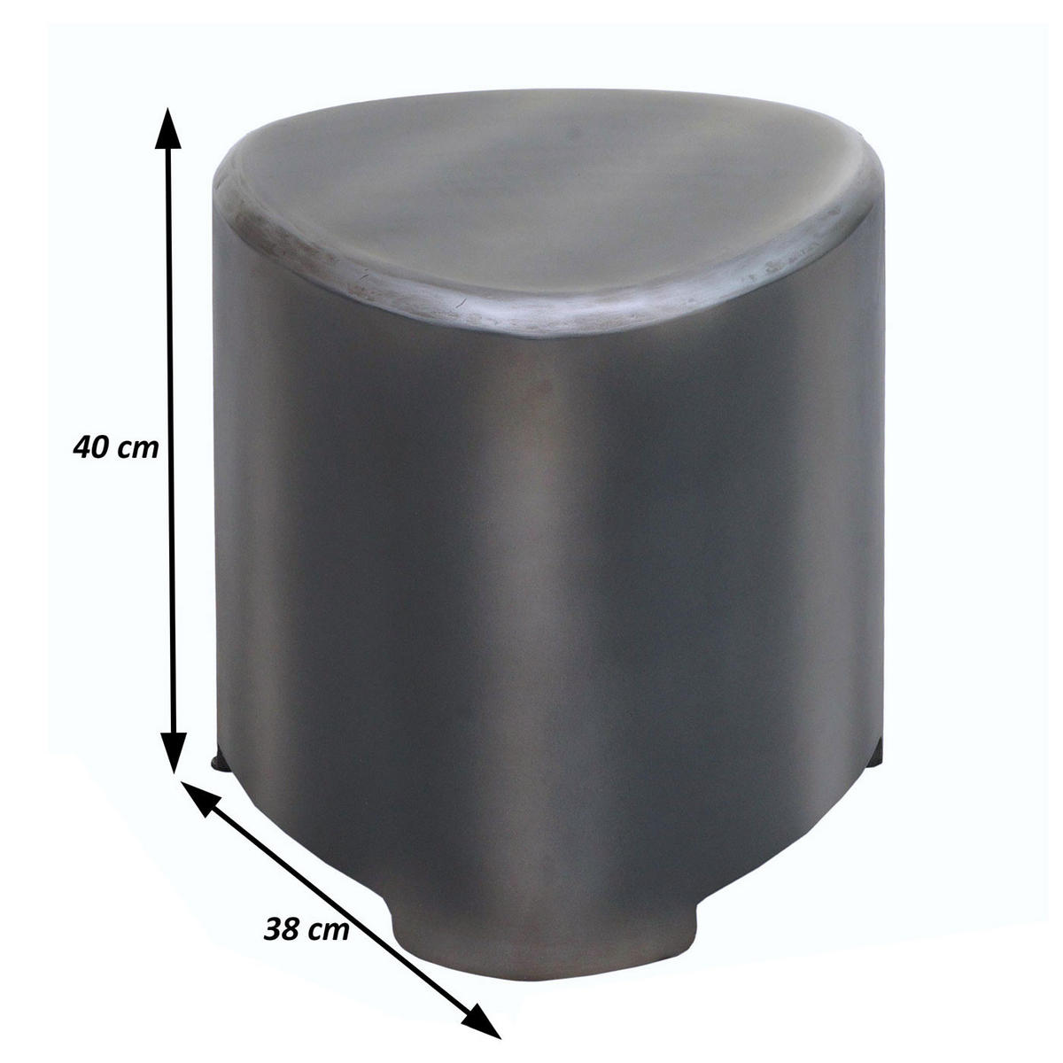 HOCKER Metall - Silberfarben, Holz (38/40/38cm) - MCW