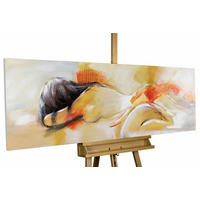 ÖLGEMÄLDE 150/50 cm - Gelb/Orange, Holz/Textil (150/50cm) - KUNSTLOFT
