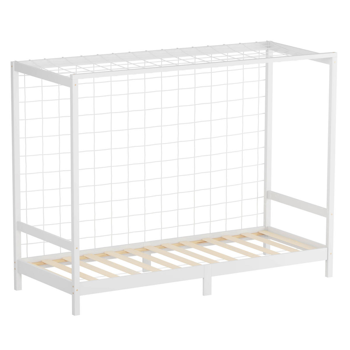 KINDERBETT Fußballtor 90x200 cm Weiß - Weiß, Holz (90/200cm) - ML-DESIGN