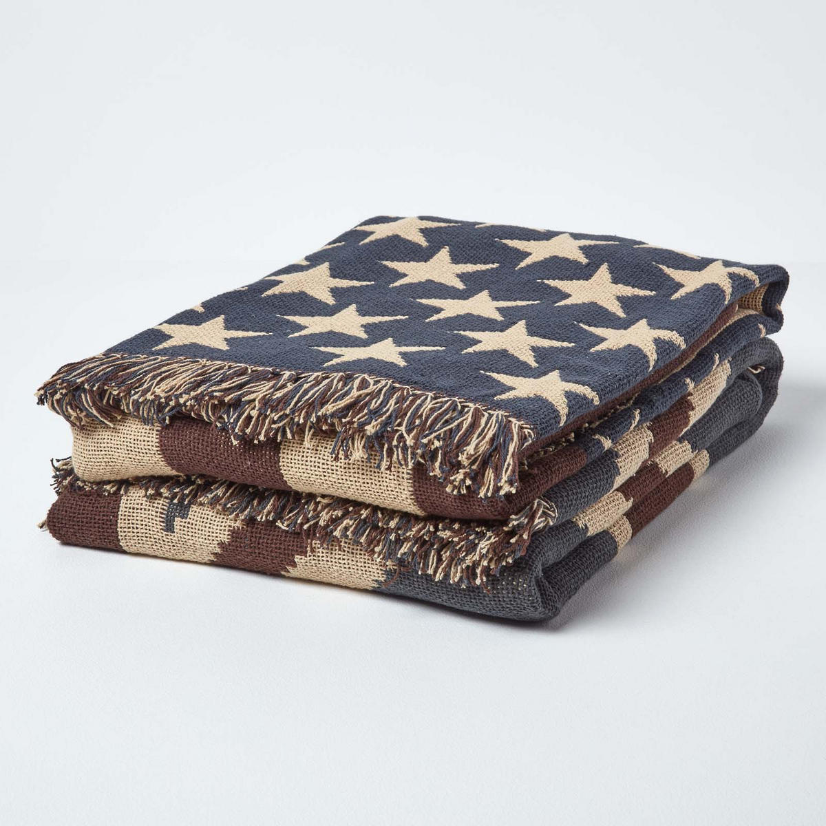 ÜBERWURF 125/150 cm mit Union Jack im Vintage-Look - Dunkelblau, Textil (125/150cm) - Homescapes