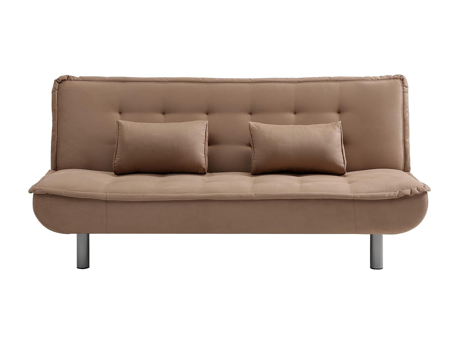 SCHLAFSOFA - 3 Personen - stoff - braun Mishan - Braun, Textil/Metall (190/89/96cm) - Vente-Unique