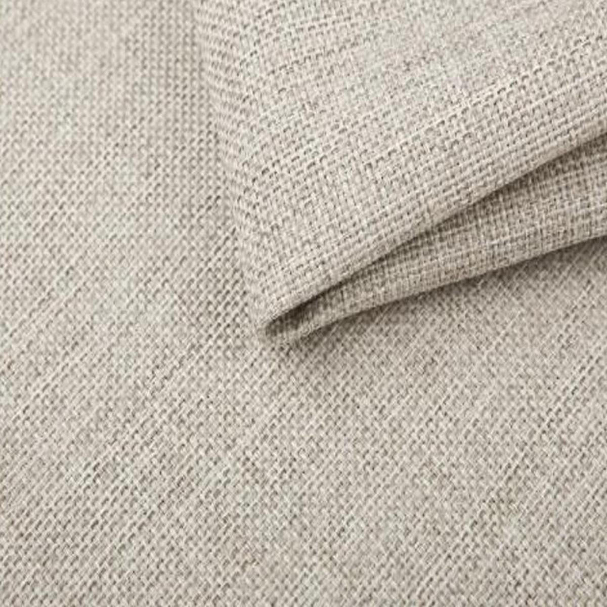 ECKSOFA NIDA Beige Geflochtener Stoff mit Schlaffunktion - Beige, Holz (220/143cm) - MASSENO