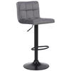 BARHOCKER Fani, Gestell schwarz, Samt Grau - Schwarz/Grau, Textil/Metall (40/85/40cm) - TPFLiving