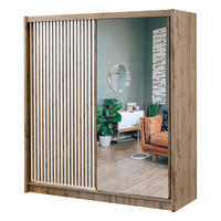 SCHWEBETÜRENSCHRANK DRAVEN 203/215/60,5 cm 2-türig mit Spiegel Eiche Wotan - Eiche Wotan/Weiß, Holzwerkstoff (203/215/60.5cm) - MASSENO