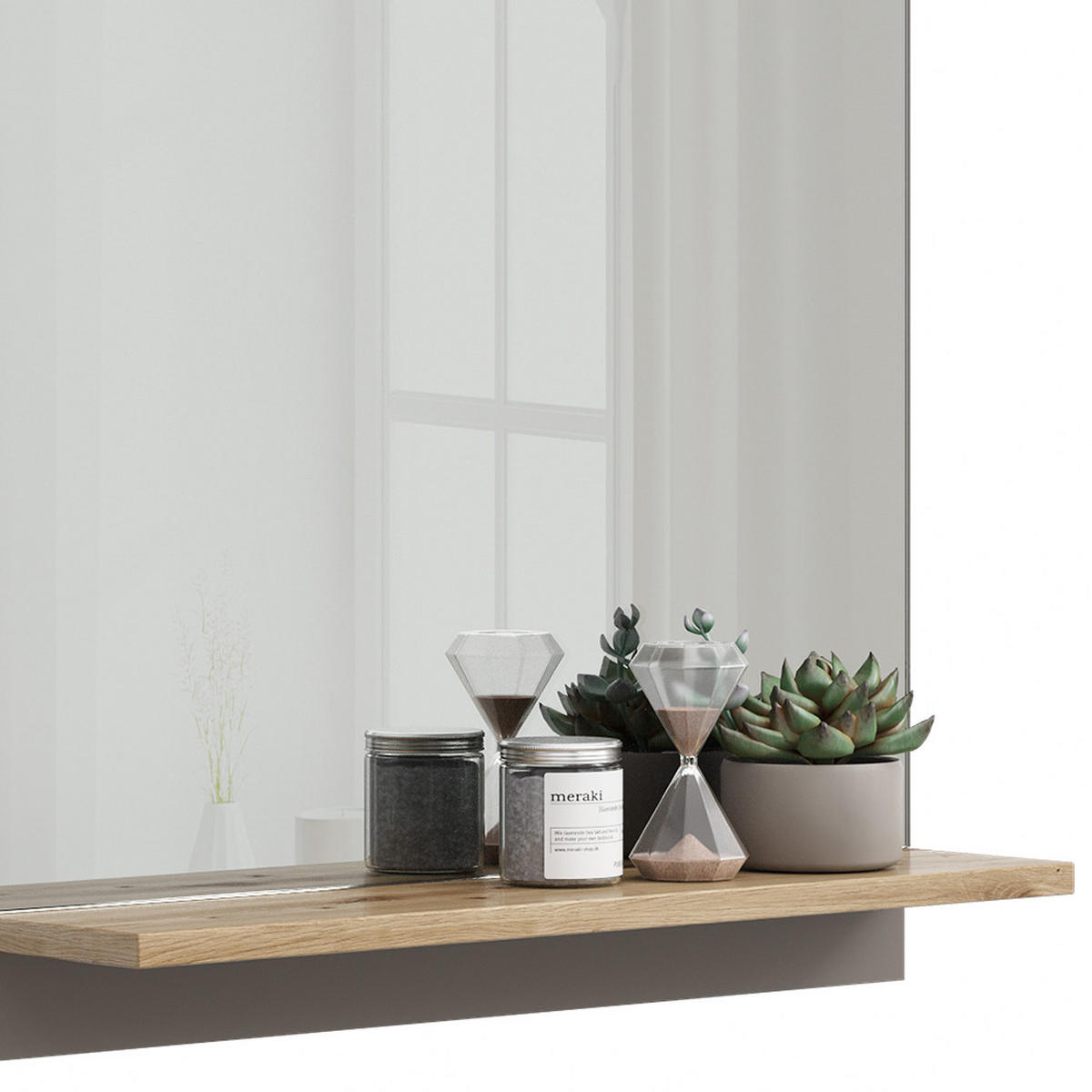 KOUPELNOVÁ ZRCADLOVÁ SKŘÍŇKA Marelle Greige - šedobéžová/dub artisan, kompozitní dřevo (60/67/14cm) - Vicco