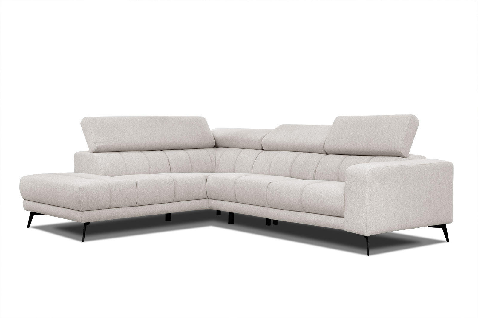 ECKSOFA MORELLO 5-Sitzer, creme - Anthrazit/Schwarz, Holzwerkstoff/Textil (158/269cm) - Courtois Laville