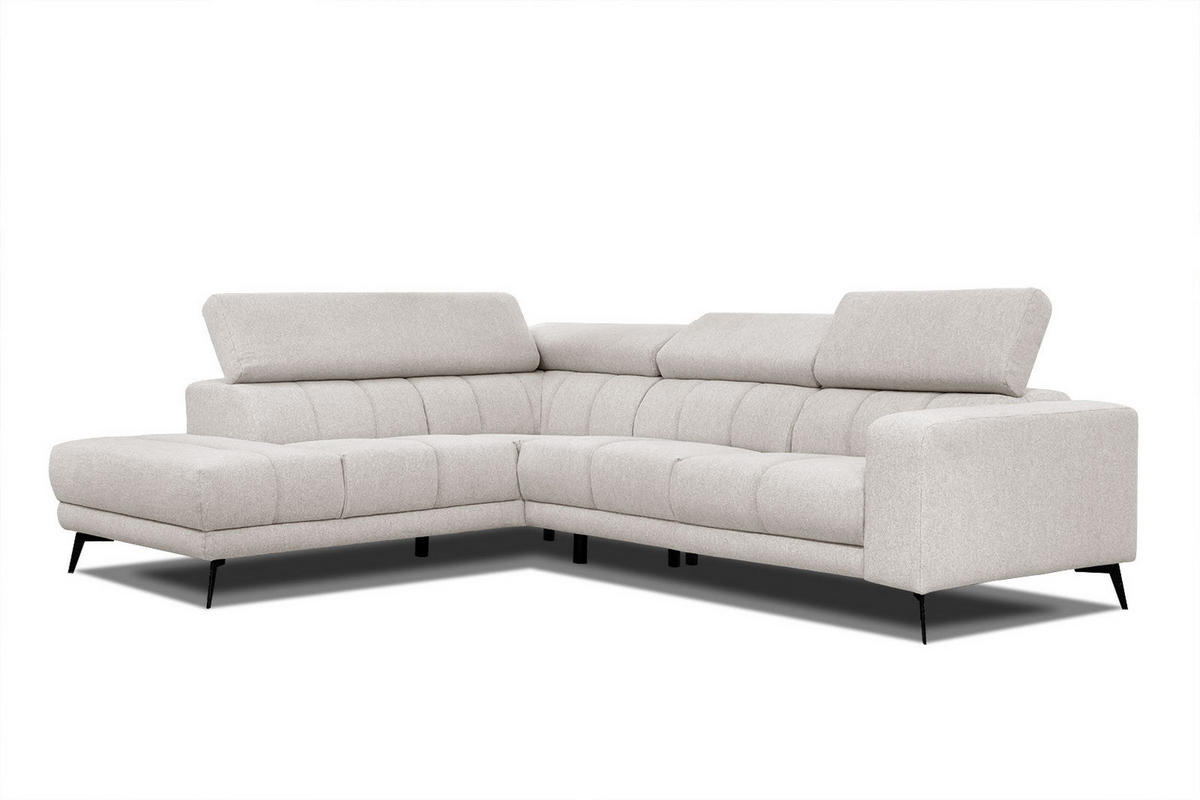 ECKSOFA MORELLO 5-Sitzer, creme - Anthrazit/Schwarz, Holzwerkstoff/Textil (158/269cm) - Courtois Laville