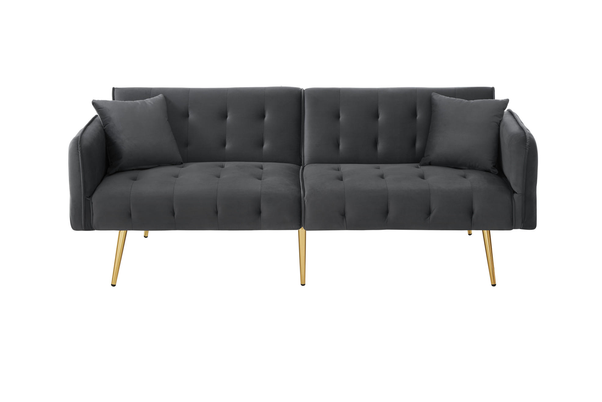 SCHLAFSOFA 215/81,5 cm Liegefläche – mit Veloursbezug und verstellbaren Armlehnen - Grau, Textil (82/70/178cm) - BEAOK