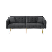 SCHLAFSOFA 215/81,5 cm Liegefläche – mit Veloursbezug und verstellbaren Armlehnen - Grau, Textil (82/70/178cm) - BEAOK