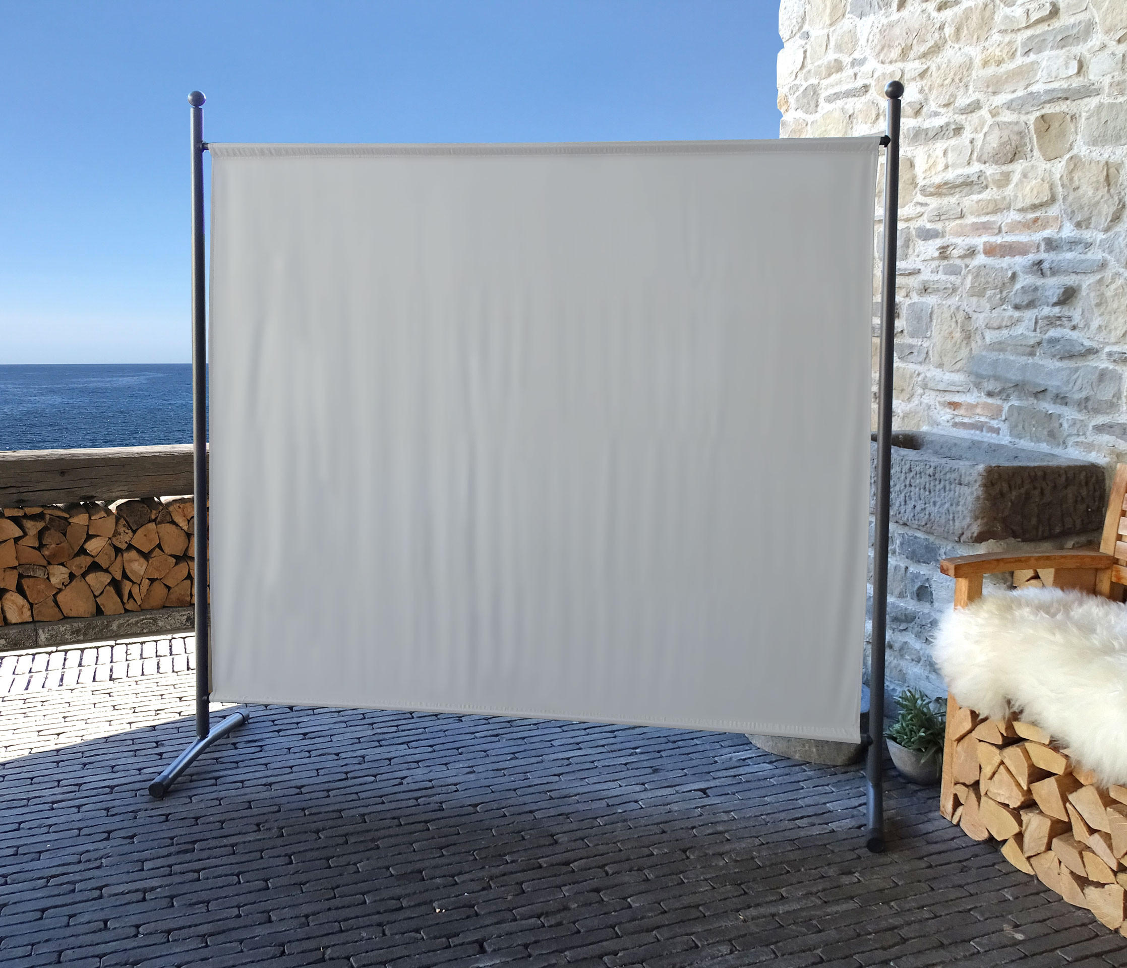 PARAVENT 1-tlg. 180x178 cm Weiß - Weiß, Metall (178/180cm) - QUICK STAR