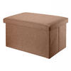 SITZBANK Faltbar in Leinen Optik 78/38/38 cm (Braun) - Braun, Textil (78/38/38cm) - Intirilife