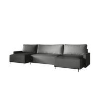 WOHNLANDSCHAFT Braga - Dunkelgrau, Holzwerkstoff/Textil (372/80/153cm) - Fun Möbel