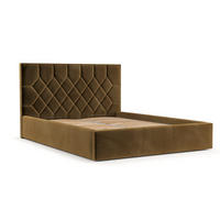 POLSTERBETT Brisa 140/200 cm Honiggelb im Kronos Stoff - Schwarz/Naturfarben, Holz/Holzwerkstoff (140/200cm) - AltaBeds