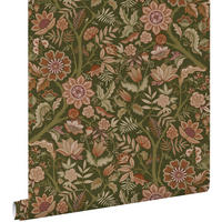 TAPETE Blumenmuster 53 cm x 10.05 m - Grün, Papier (53/1000cm) - ESTAhome