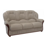 SOFA - 3 Personen - leder - taupe Daphne - Taupe, Leder/Holz (183/97/91cm) - Vente-Unique