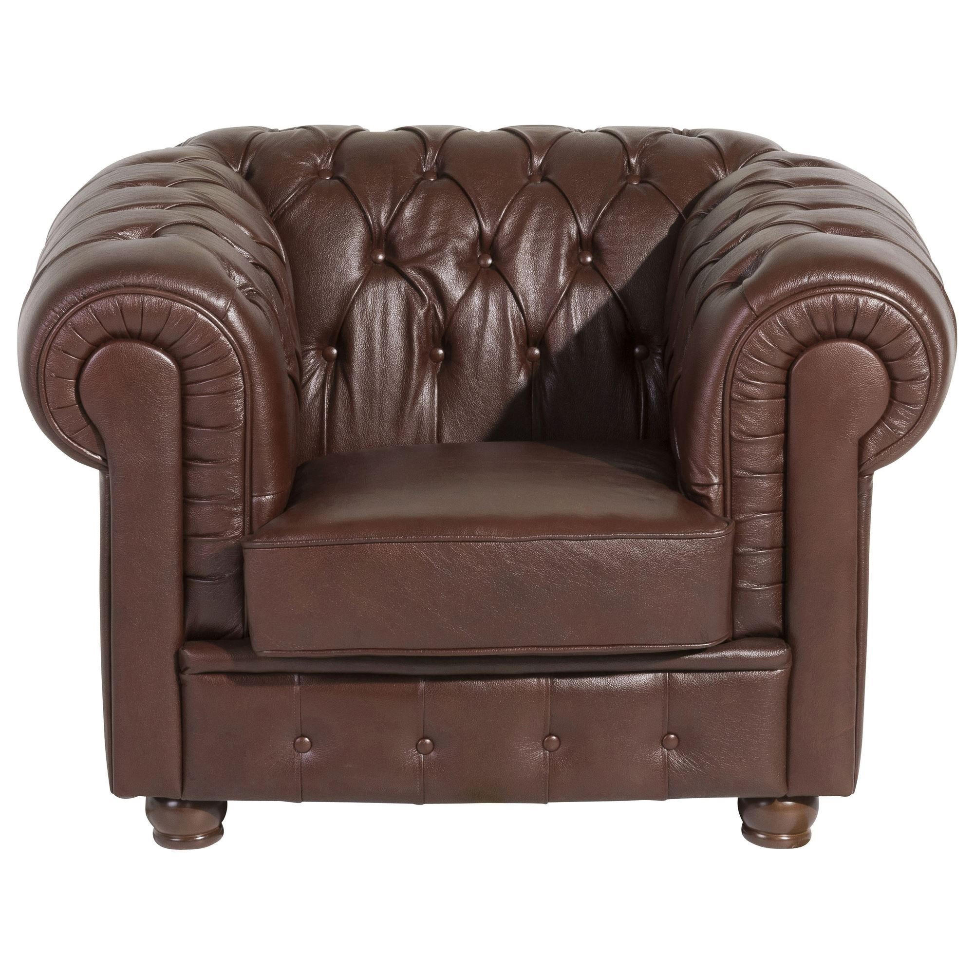 SESSEL Kalea Bezug Wischleder Buche nussbaum dunkel / braun - Braun, Leder (110/76/98cm) - 58aufmkessel
