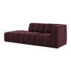 ECKSOFA Links Samt Stoff Rot - Weinrot/Schwarz, Holzwerkstoff/Kunststoff (240/90cm) - Makamii