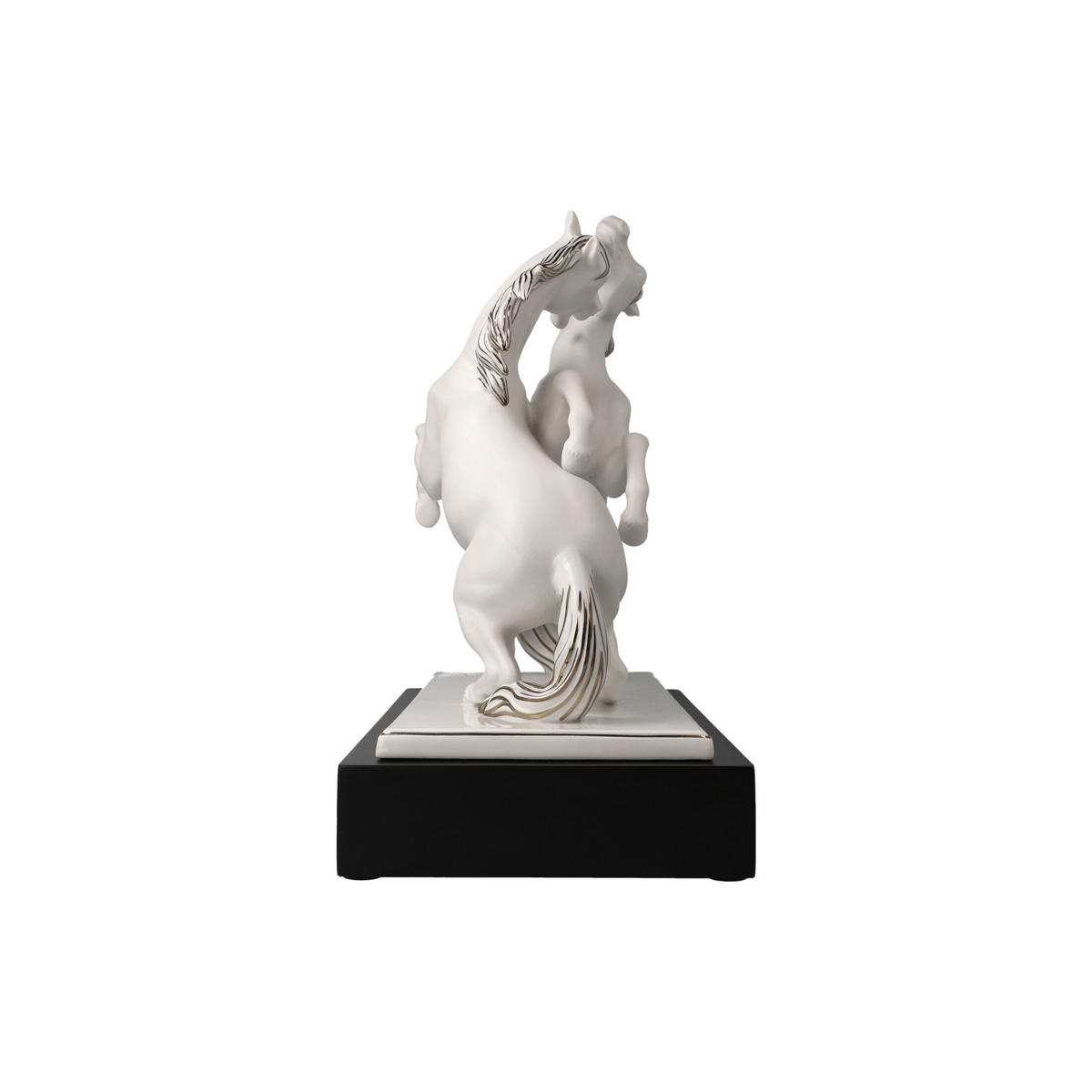 DEKOFIGUR PFERDE ARTISTE ER ALEGRIA Studio 8 Chevaux weiß-silber 32 cm - Silberfarben/Weiß, Keramik (16.5/29/32cm) - Goebel