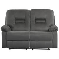 2-SITZER-SOFA mit LED-Beleuchtung Samtstoff Dunkelgrau Bergen - Dunkelgrau, Textil (146/101/73cm) - Beliani