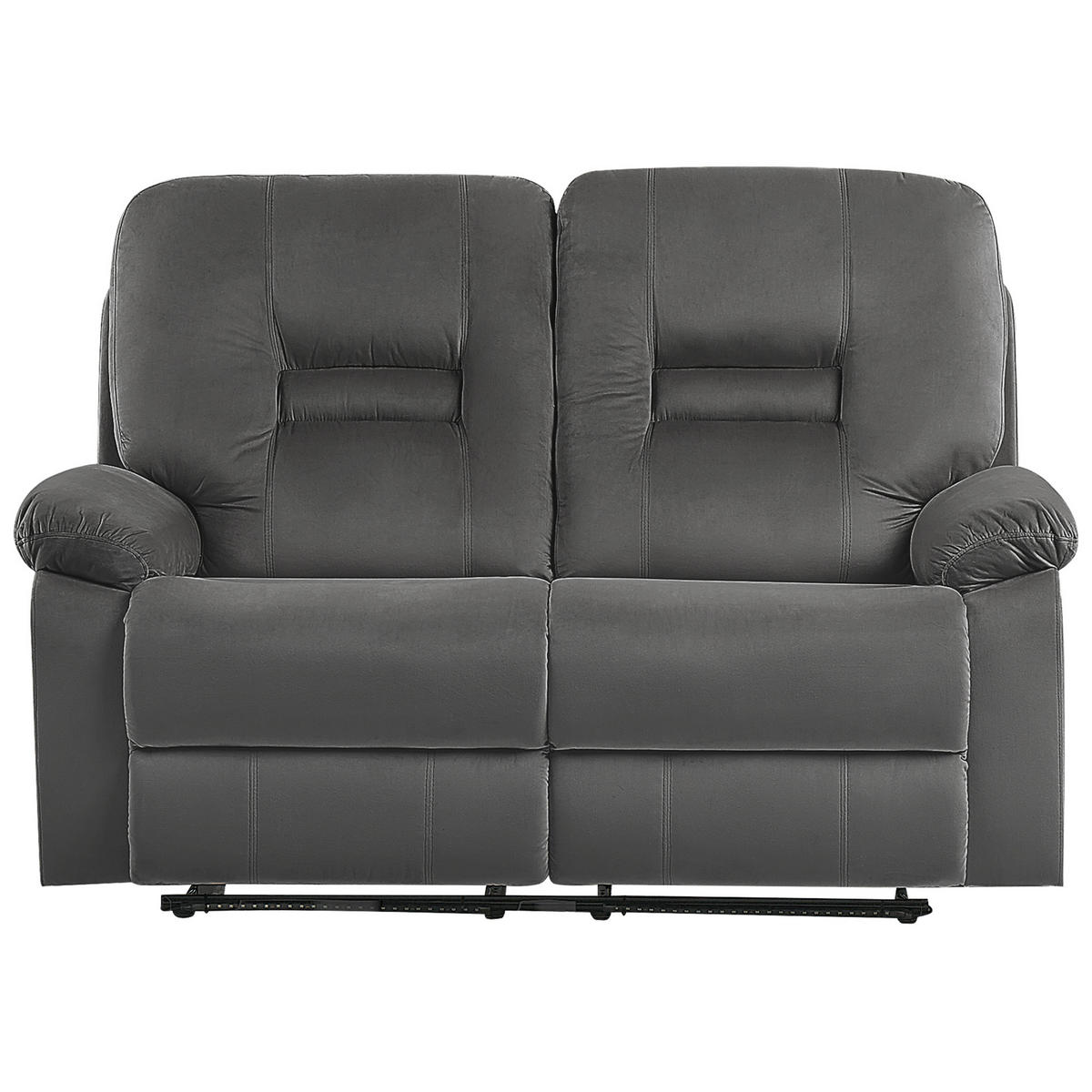 2-SITZER-SOFA mit LED-Beleuchtung Samtstoff Dunkelgrau Bergen - Dunkelgrau, Textil (146/101/73cm) - Beliani