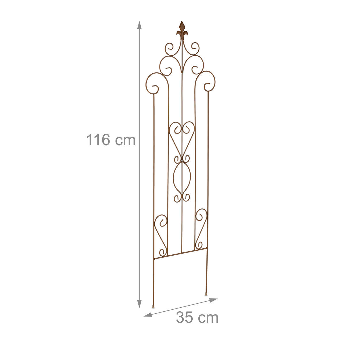 RANKGITTER - Braun, Metall (35/116/0.5cm) - Relaxdays