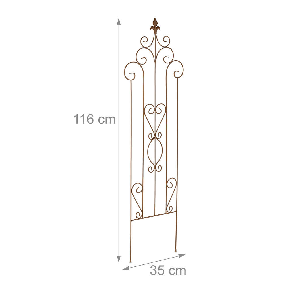 Thumbnail - Relaxdays Rankgitter, Braun, Metall, 35x116x0.5 cm, Gartenzubehör, Gartendeko