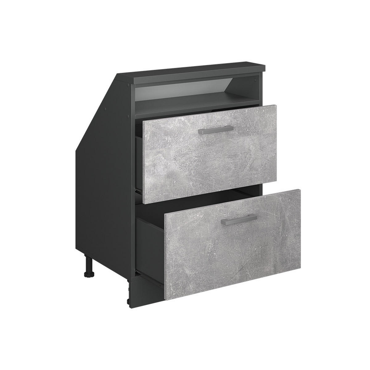 ŠIKMÁ SKŘÍŇ Rion Beton/antracit - šedá/antracitová, kompozitní dřevo (60/81.6/46cm) - Vicco