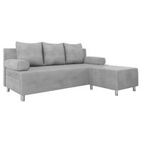 SCHLAFSOFA Dover Cord mit Polsterhocker - Chromfarben/Grau, Holz/Kunststoff (192/80cm) - MIRJAN24
