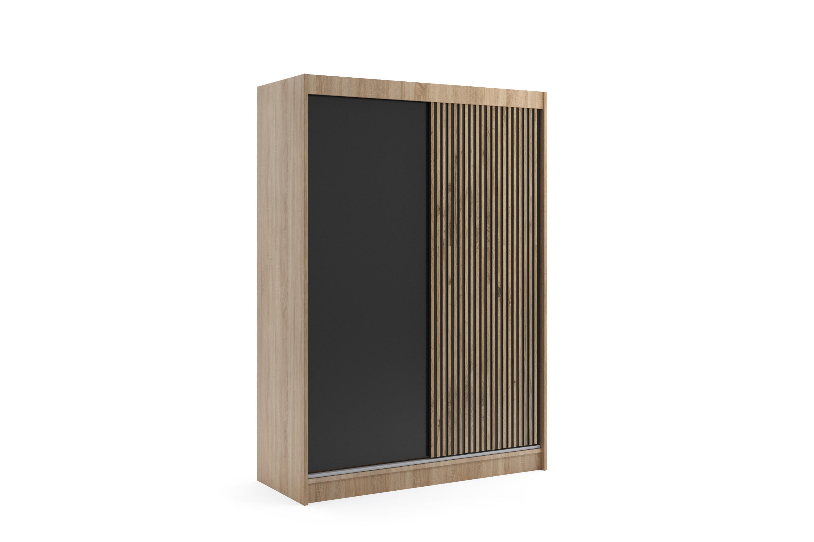 ALTDECOR ŠATNÍ SKŘÍŇ VILAN s lamelami/LED – 150 cm – Sonoma dub | dub wotan