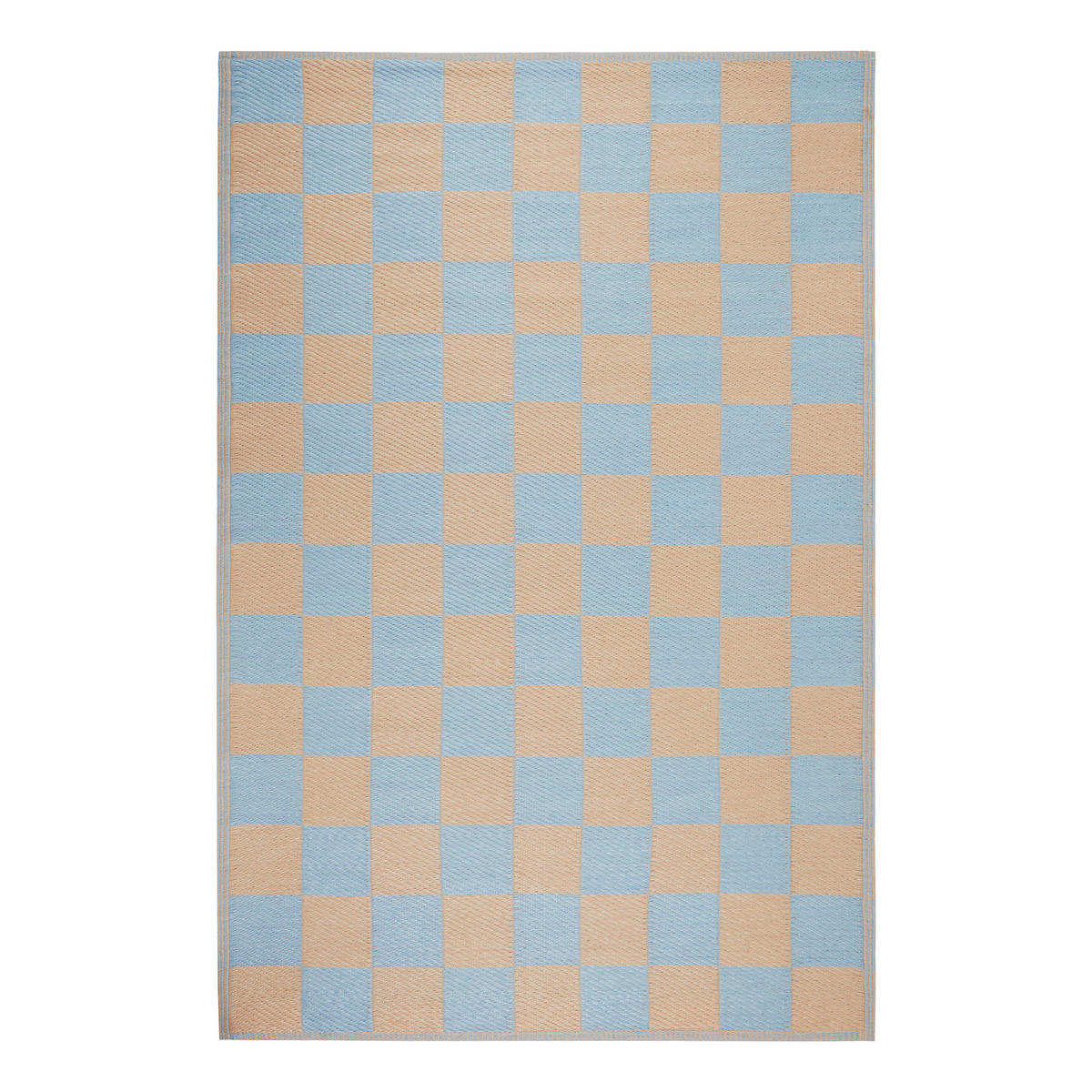 OUTDOORTEPPICH Colour Clash Karo 118x180 cm - Blau/Beige, Kunststoff (118/180cm) - Butlers