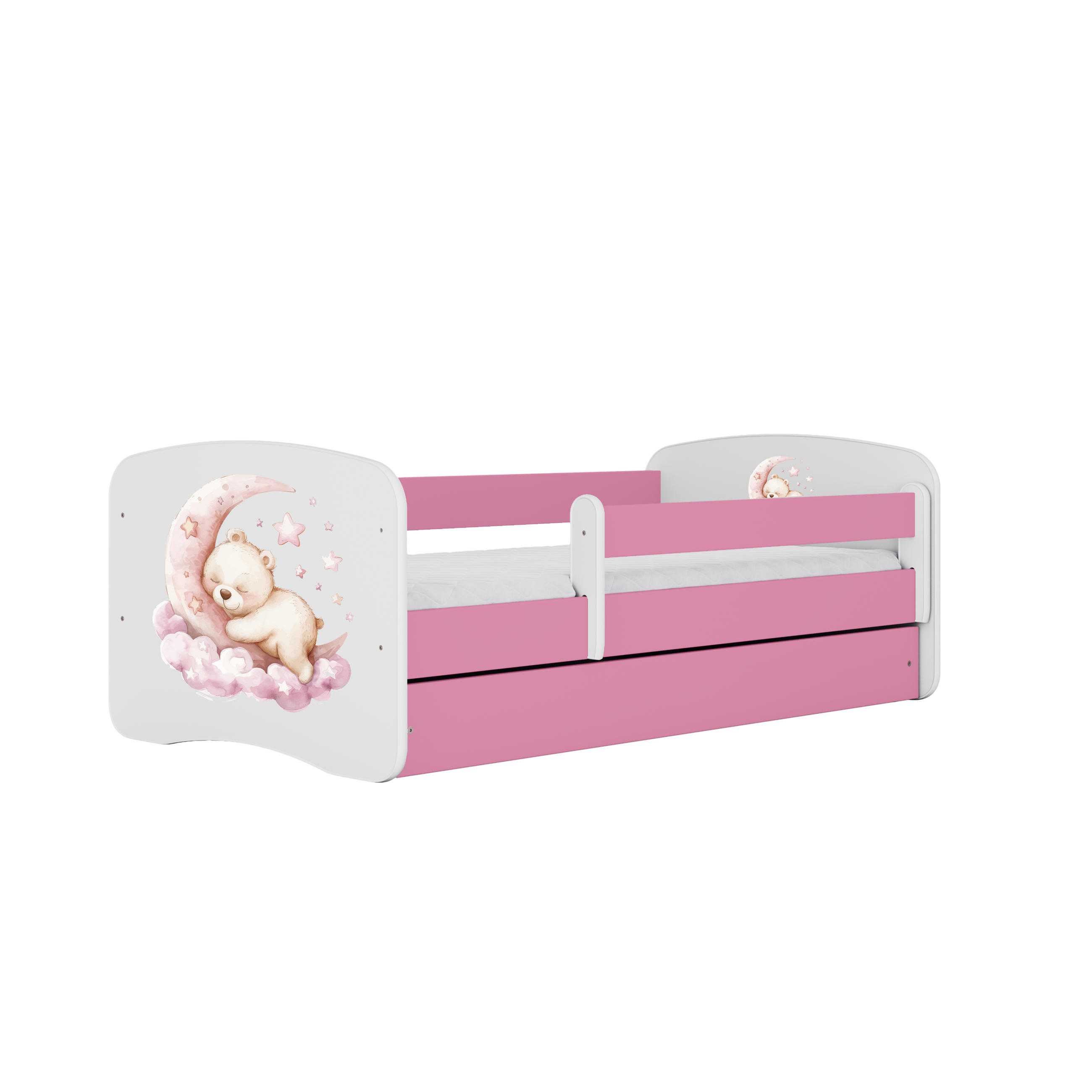 KINDERBETT Schlafen mit Schublade 180/80 90/61/184 - Rosa, Holzwerkstoff (80/180cm) - RAUMHIRSCH FURNITURE