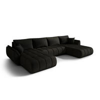 ECKSOFA mit schlaffunktion und bettkasten TOKYO U PREMIUM, stoff MONOLITH, Anthrazit - Anthrazit, Holz (384/190cm) - Kaiser Möbel