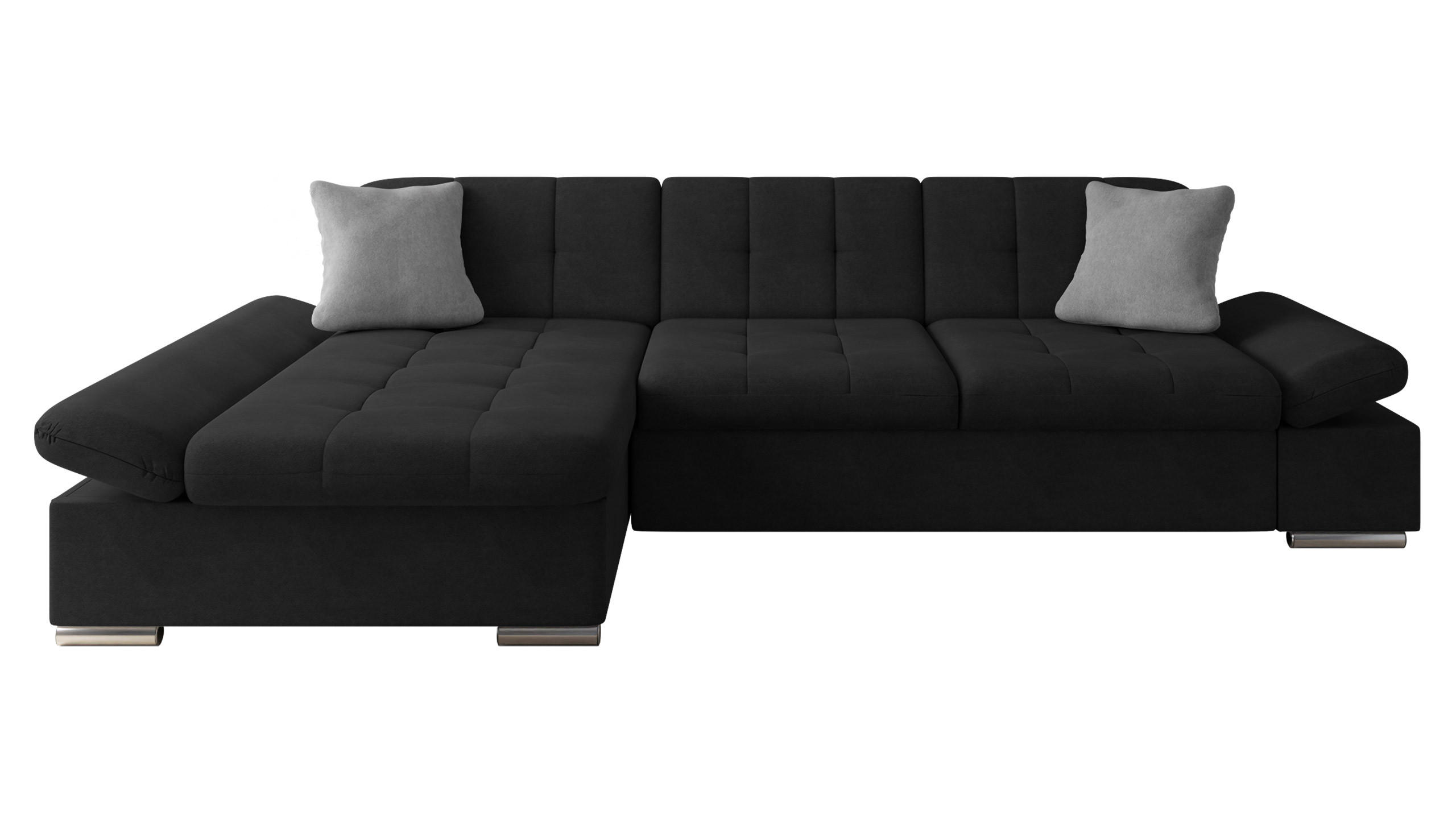 ECKSOFA Malwi, Seite: Links - Schwarz, Holz/Textil (278/161cm) - MIRJAN24
