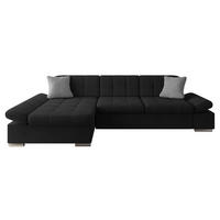 ECKSOFA Malwi, Seite: Links - Schwarz, Holz/Textil (278/161cm) - MIRJAN24