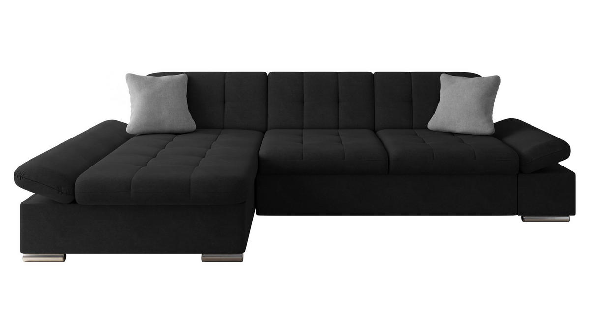 ECKSOFA Malwi, Seite: Links - Schwarz, Holz/Textil (278/161cm) - MIRJAN24