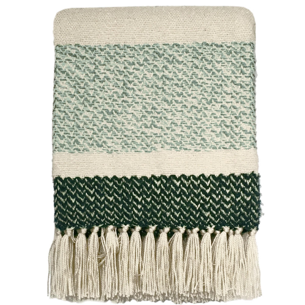 DECKE Berber Körnig Grün - Grün, Textil (125/150cm) - Malagoon