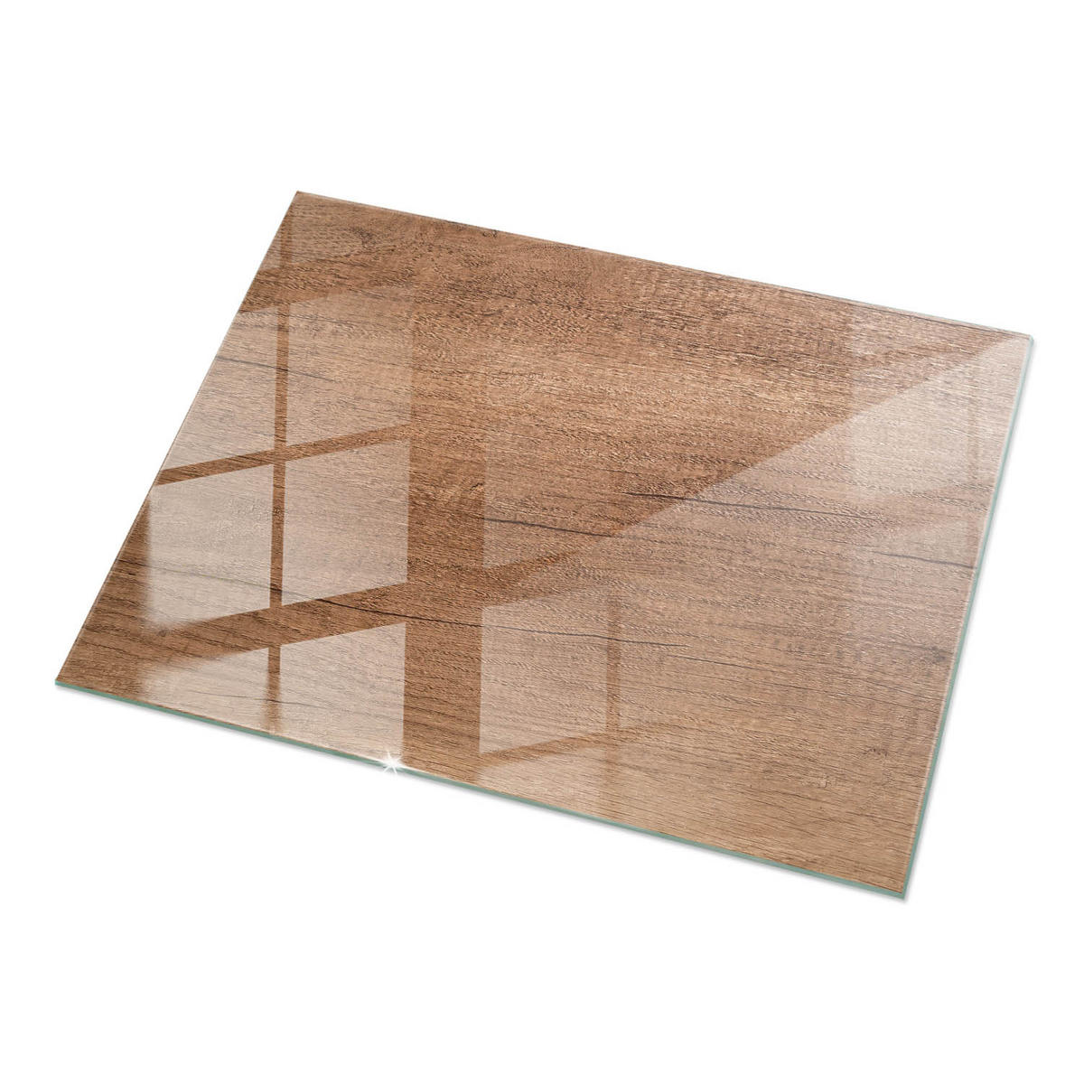 TISCHPLATTE 120x80 cm Holzoptik Natur - Braun, Glas (120/80/0.4cm) - TULUP