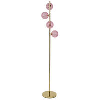 LAMPĂ DE PODEA roz Anadyr - roz aprins/auriu, metal (24/24/157cm) - Beliani