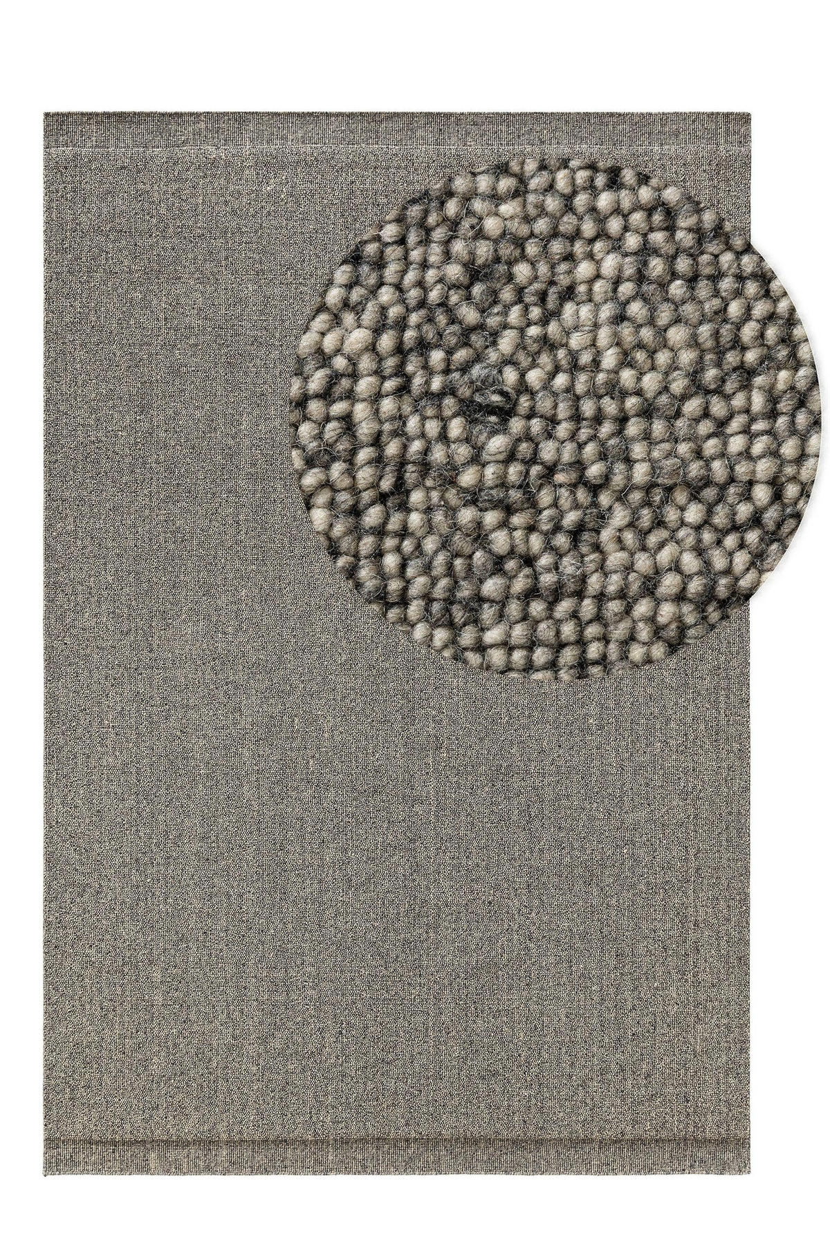 WOLLTEPPICH Imke Grau 160x230 cm - Grau, Textil (160/230cm) - benuta Pure
