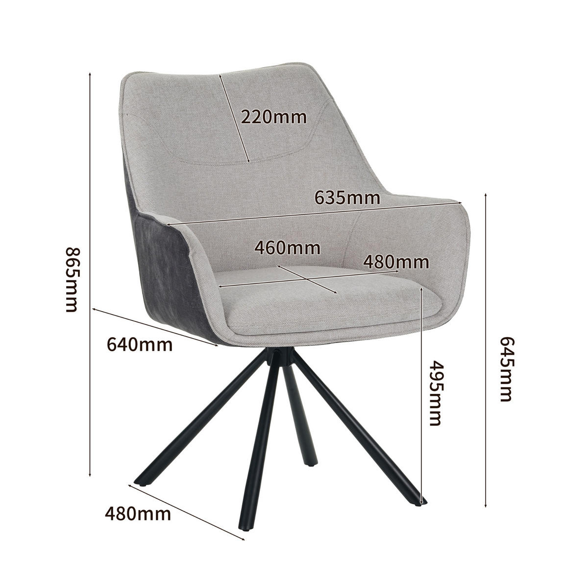 DREHSTUHL ZADAR - Beige, Metall (63/86/64cm) - Albatros