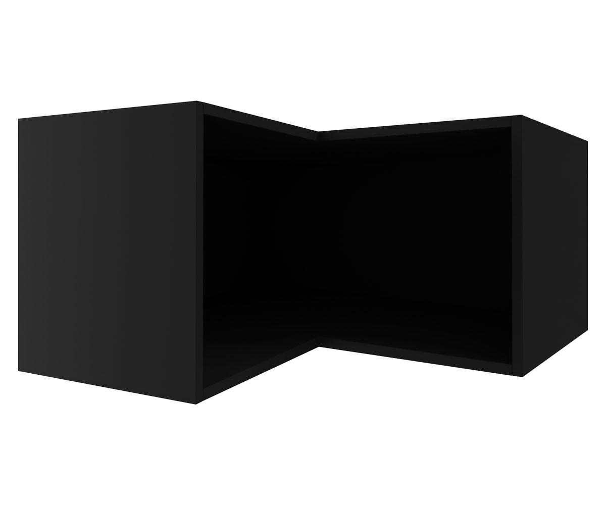 ECKHÄNGESCHRANK Essen W12/60/36 Graphit Hochglanz / Schwarz Matt 60 / 60 / 36cm - Schwarz/Graphitfarben, Holz/Holzwerkstoff (60/36/60cm) - Feldmann-Wohnen