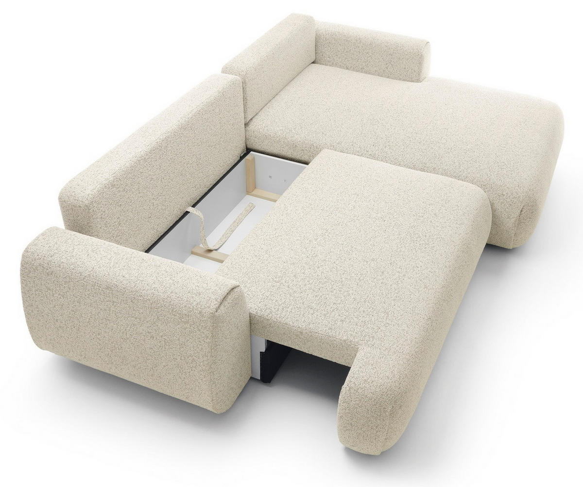 ECKSOFA mit Schlaffunktion 270 cm Ralto, Rechts, Creme - Creme, Holz (167/270cm) - Emporius