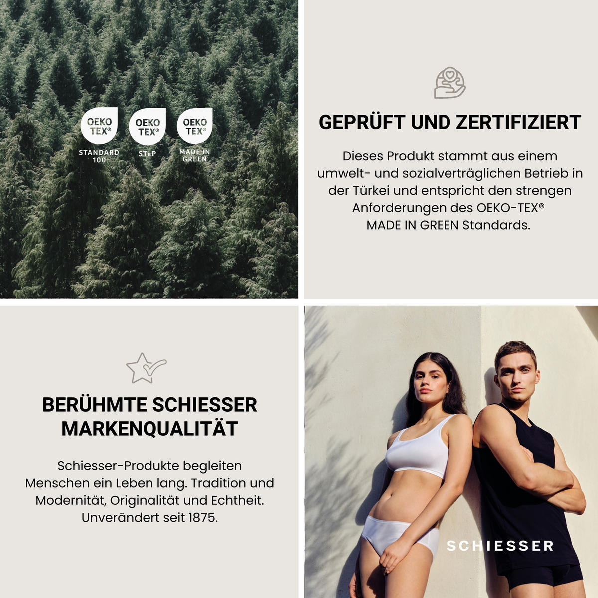 BETTWÄSCHESET Runa - Feinbiber - 2-teilig - 155 x 220 cm - Grau - Grau, Textil (155/220cm) - SCHIESSER