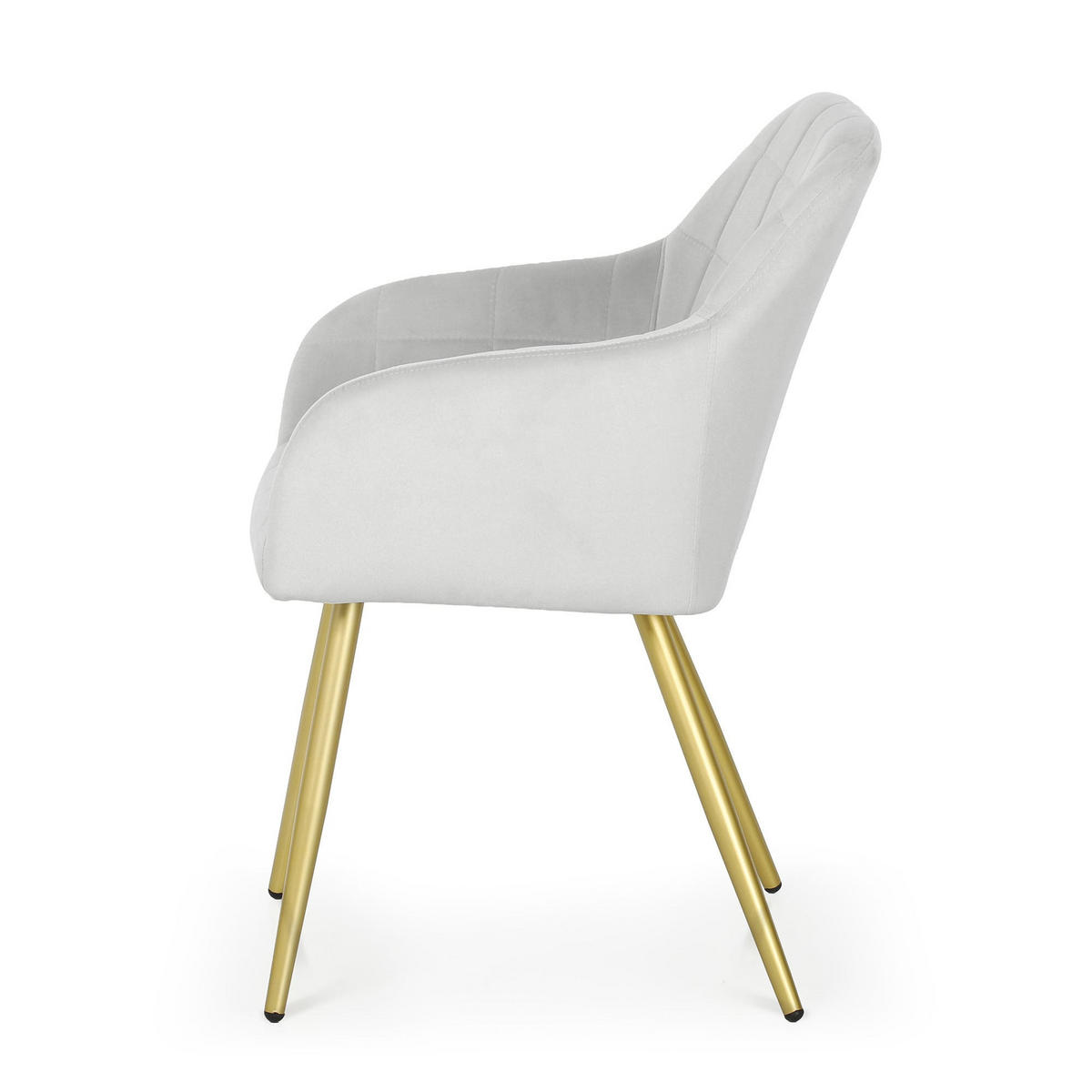 POLSTERSTUHL 2er Set, Metallbeine Hellgrau, Gold 54/82/58 - Hellgrau, Textil (54/82/58cm) - RAUMHIRSCH FURNITURE